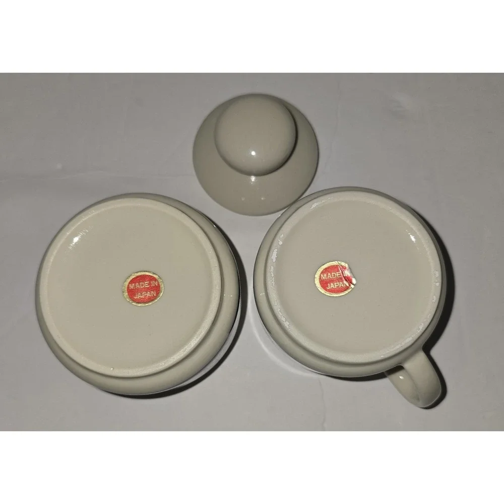 Morton Salt Vintage Cream and Sugar Set Collectible Umbrella Girl White Blue EUC